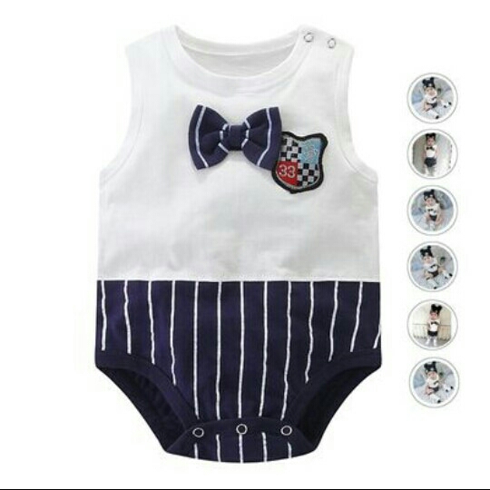 Romper bayi tanpa lengan model popok 2