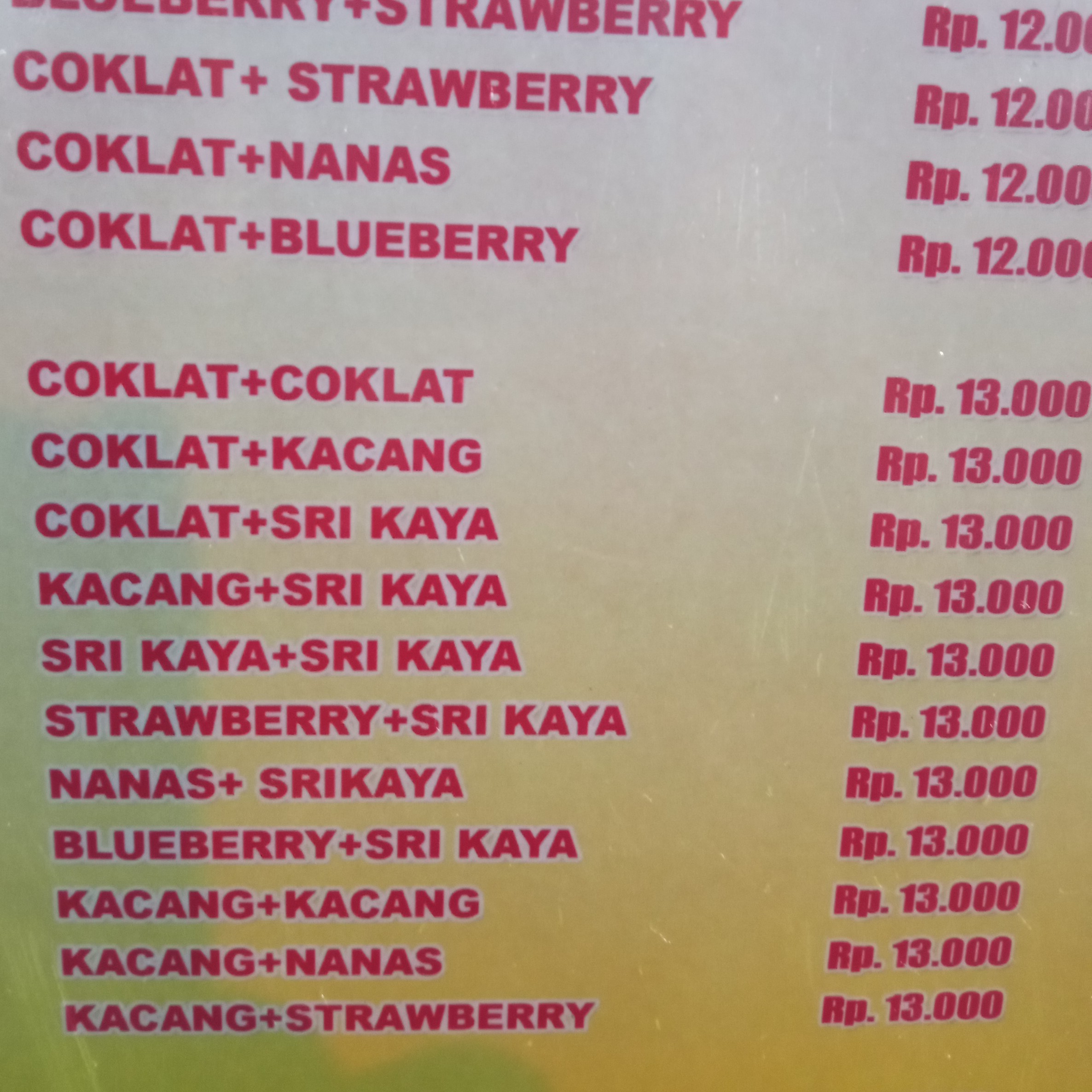 Roti Bakar Aneka Rasa