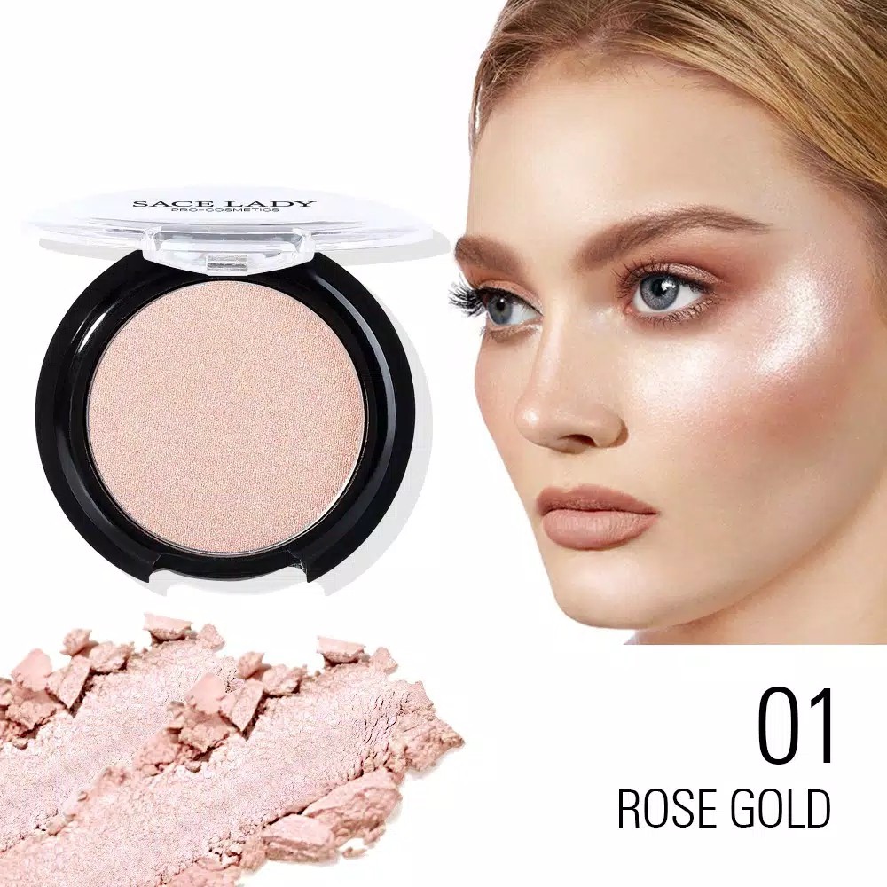 SACE LADY Baked Highlighter Powder Shimmer Smooth Face Makeup Cosmetic