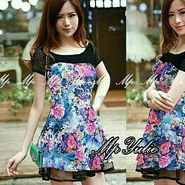 SALE DRS YULIE FLOWER BLUE 