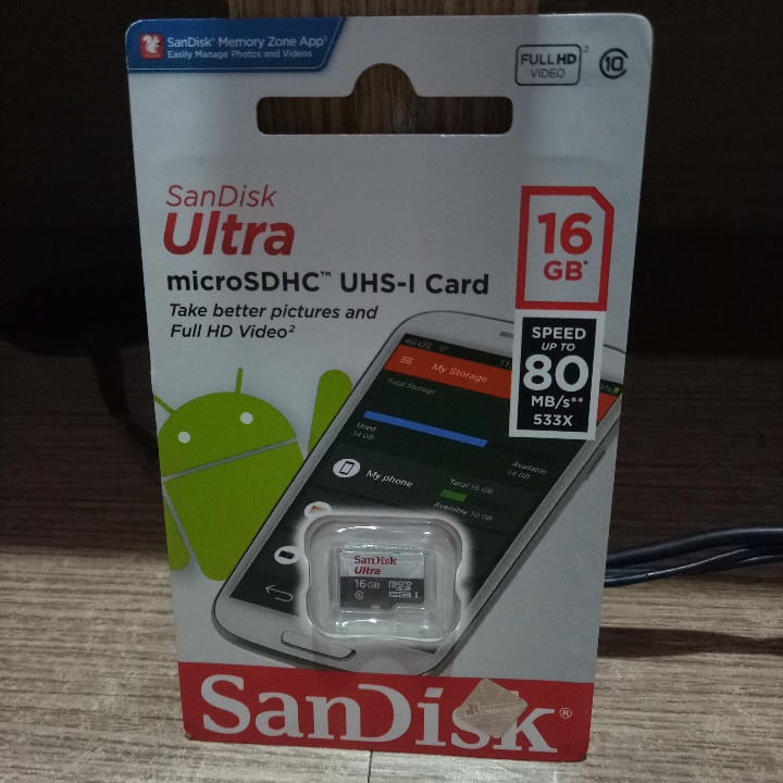 SANDISK MEMORY MICRO SD 16GB