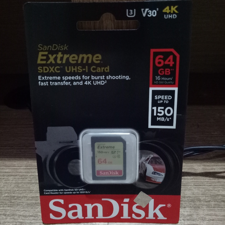 SANDISK MEMORY SD CARD EXTREME 64GB