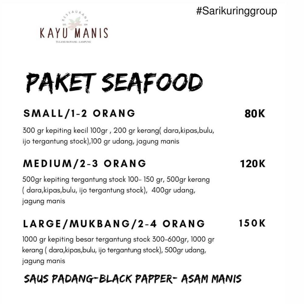 PAKET SEAFOOD KAYU MANIS