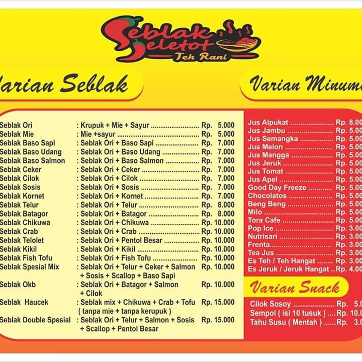 SEBLAK JELETOT TEH RANI