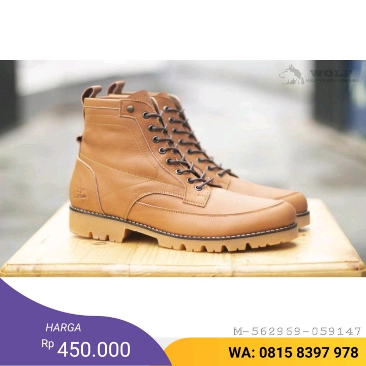 SEPATU BOOTS PRIA WOLF ROTTWEITER KULIT VRIF-044