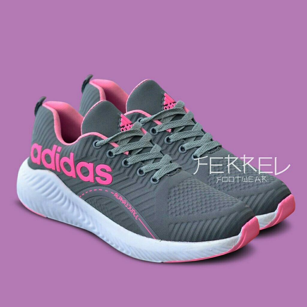 SEPATU CEWEK OLAHRGA SNESKERS GREY PINK 36-40
