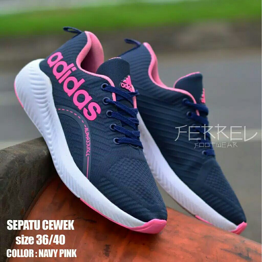 SEPATU CEWEK OLAHRGA SNESKERS GREY PINK 36-40 5