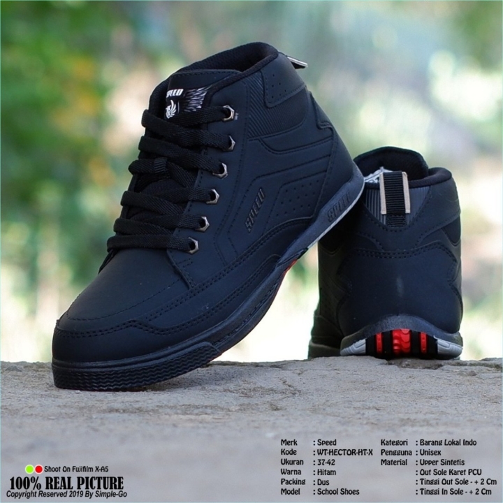 SEPATU HITAM SEKOLAH SPEED LEGACY HI HECTOR 37-42