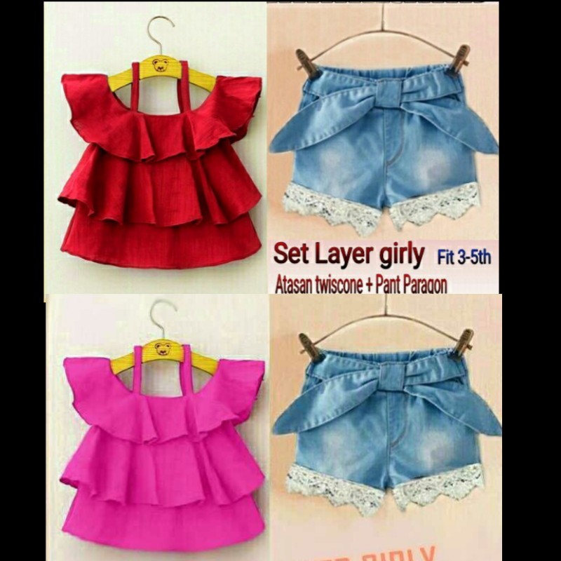 SET-AP SET LAYER POLOS KISARAN USIA 3-4 TAHUN