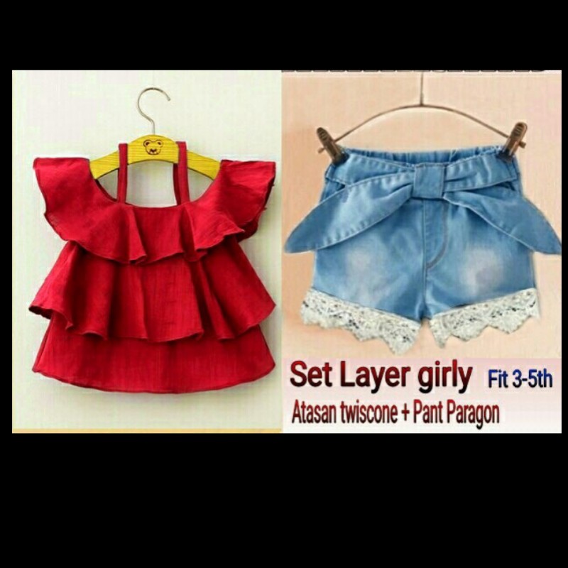 SET-AP SET LAYER POLOS KISARAN USIA 3-4 TAHUN 2