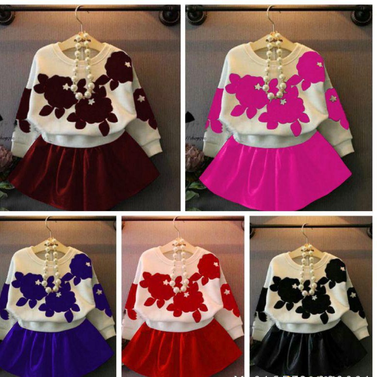 SETELAN ANAK PEREMPUAN 3IN1 FLOWER