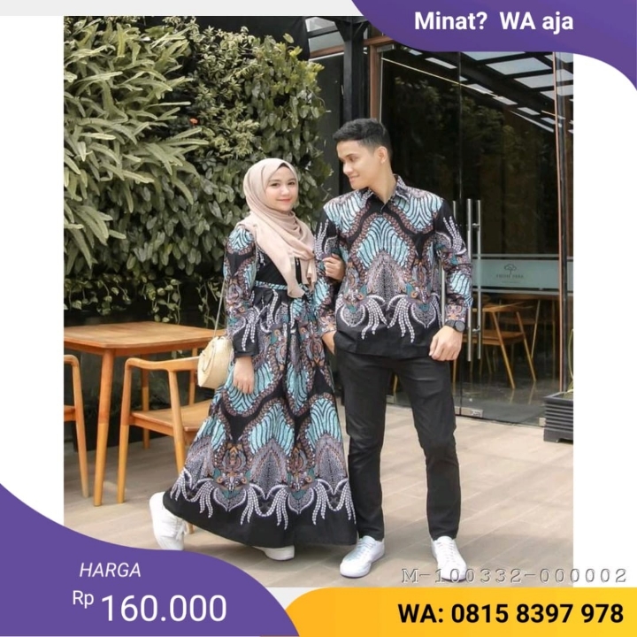 SETELAN COUPLE BATIK MOTIF MODERN IANC-334VariasiM L XL XXLSila