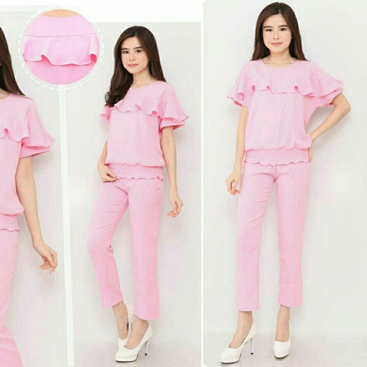 SETELAN LAURA PINK