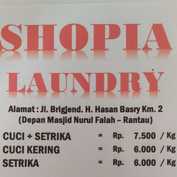 SHOPIA LAUNDRY RANTAU