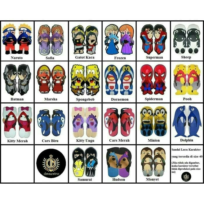 SIZE 40 Sandal Sancu - Sandal Lucu Karakter