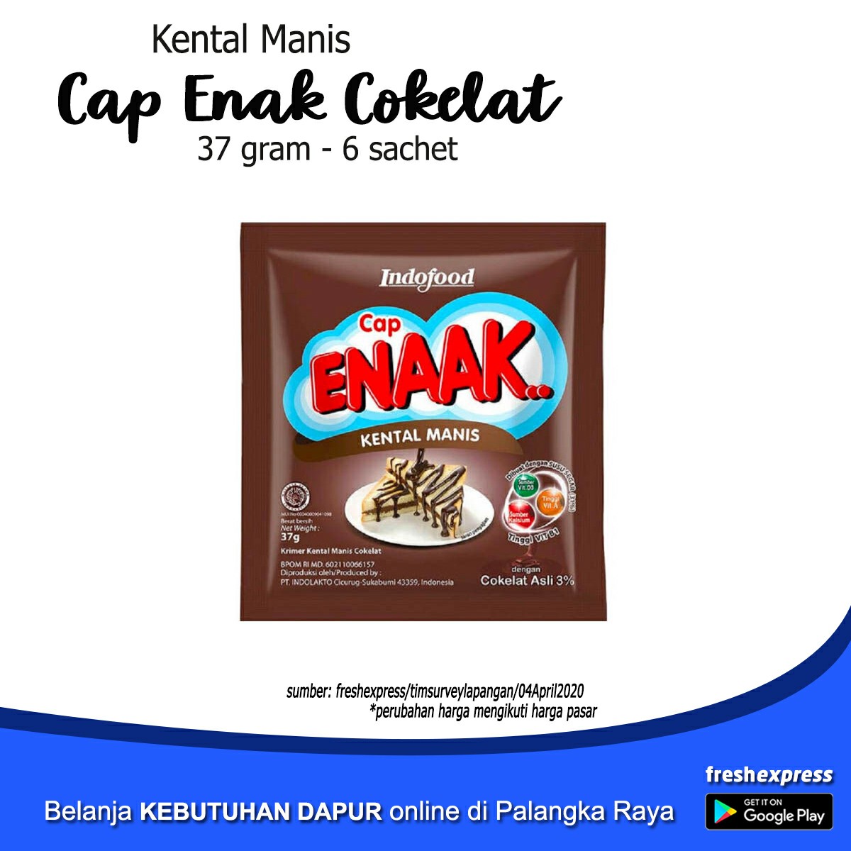 SKM Cap Enak Cokelat 37 Gram - 6 Sachet