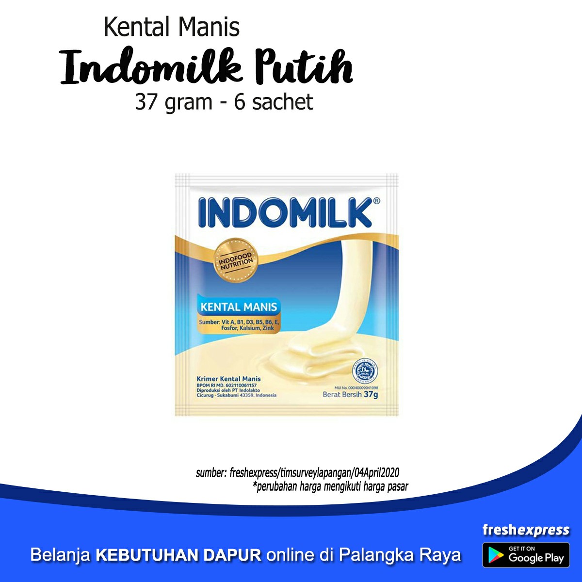 SKM Indomilk Putih 37 Gram - 6 Sachet