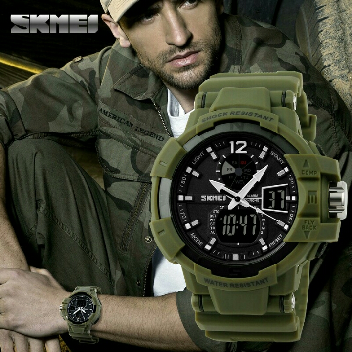 SKMEI Jam Tangan Digital Analog Pria Army NB15EMWS04AGH D15 4