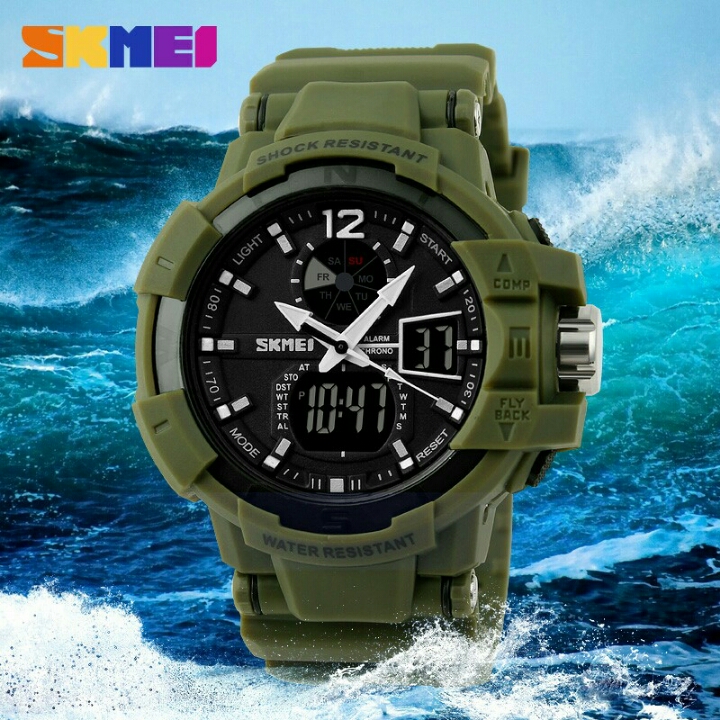 SKMEI Jam Tangan Digital Analog Pria Army NB15EMWS04AGH D15 5