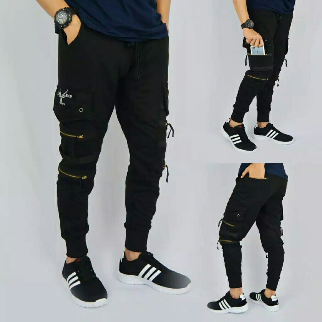 SMTH Celana Jogerpant Pria  Celana Joger Double Zipper  Celana