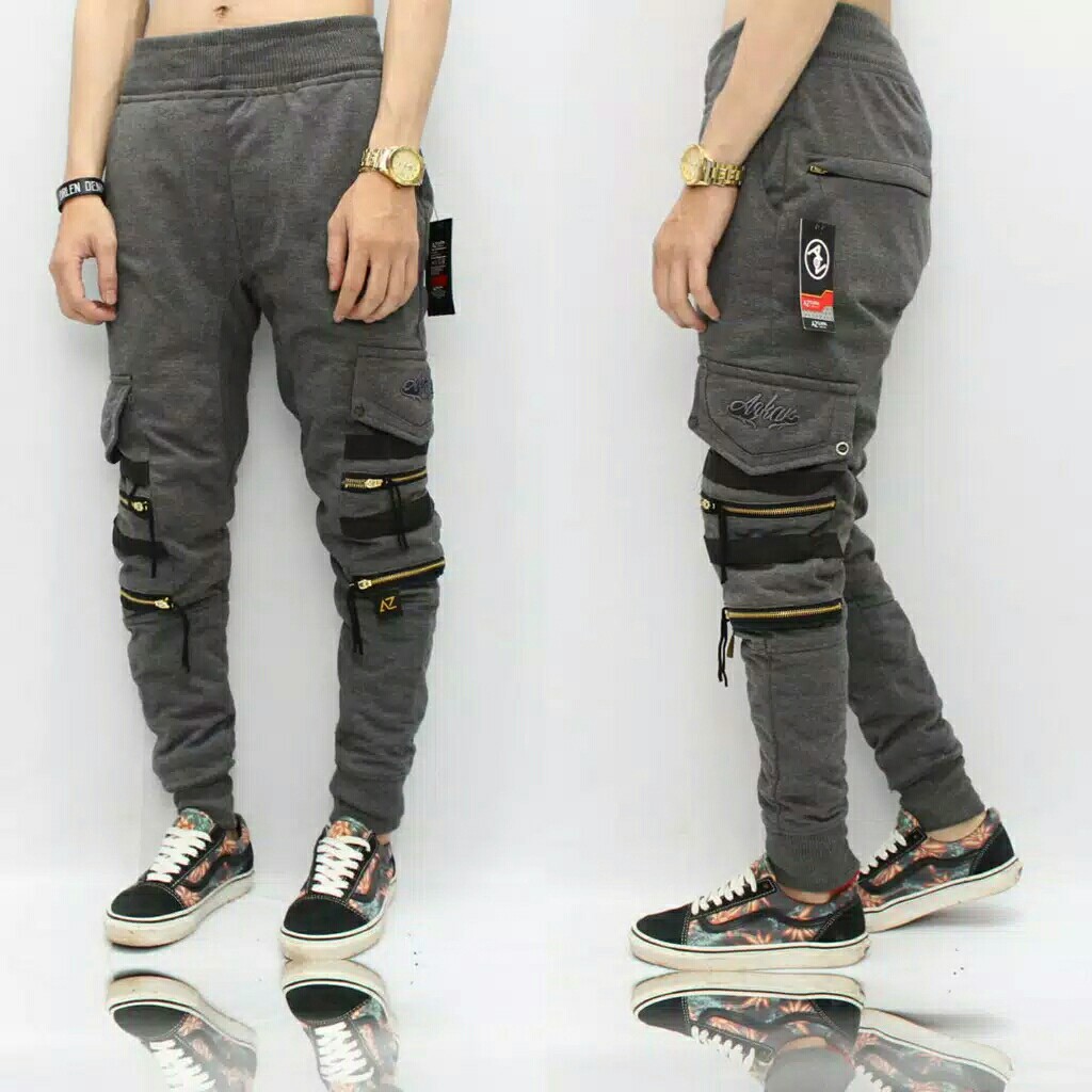 SMTH Celana Jogerpant Pria  Celana Joger Double Zipper  Celana 3