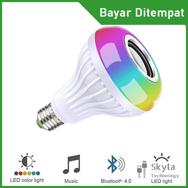 SPEAKER BLUETOOTH WIRELESS LAMPU MUSIC LED RGB