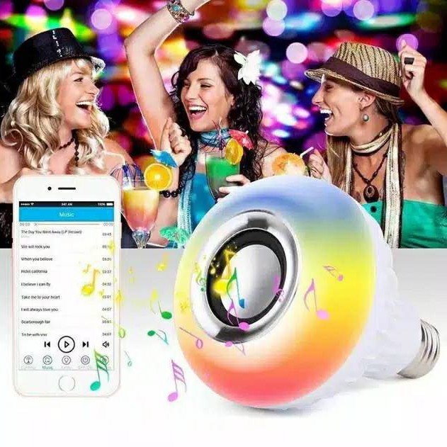 SPEAKER BLUETOOTH WIRELESS LAMPU MUSIC LED RGB 3