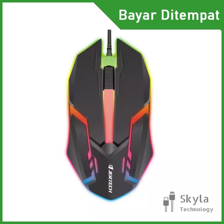 ST - BAYAR DI TEMPAT MOUSE GAMING JERTECH LAMPU RGB M200 - KIT
