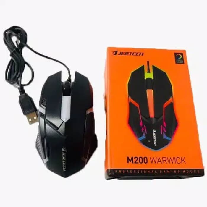ST - BAYAR DI TEMPAT MOUSE GAMING JERTECH LAMPU RGB M200 - KIT 2