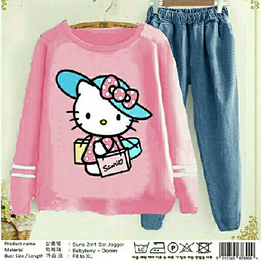 ST DENIM SURIO KITTY HAT 