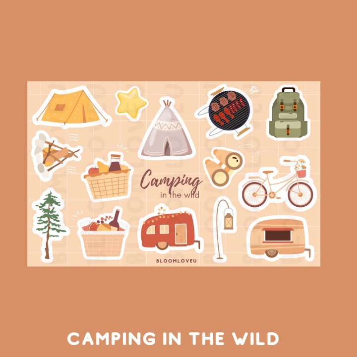 STICKER SHEET CAMPING  BACA DESKRIPSI