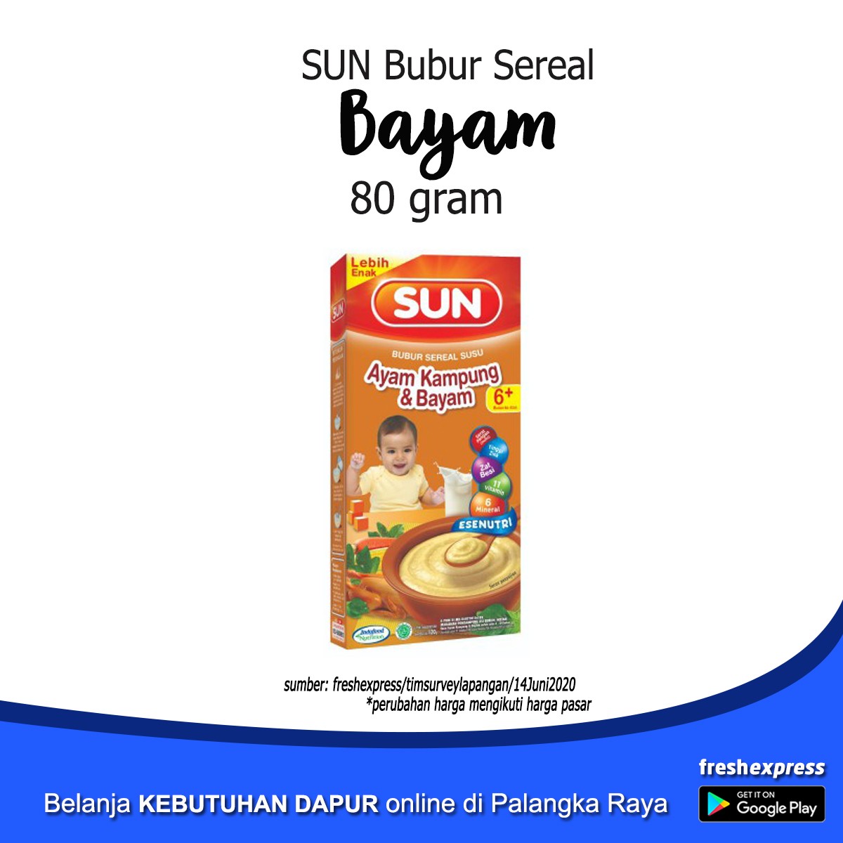 SUN Bubur Sereal - Bayam 80 Gram