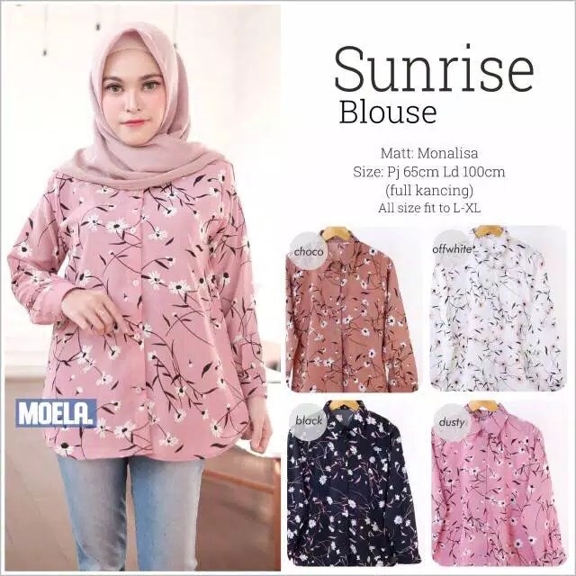 SUNRISE BLOUSE premium quality pattern shirt Monalisa OriginalFLOWE 5
