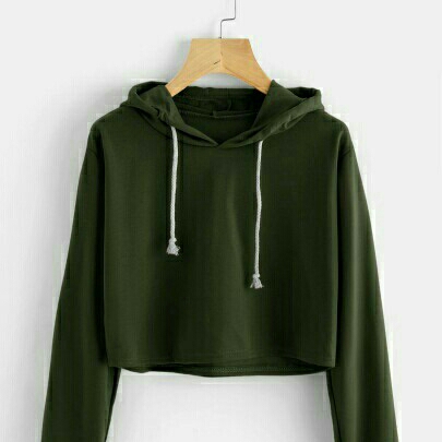 SWEATER CROP BASIC ARMY 