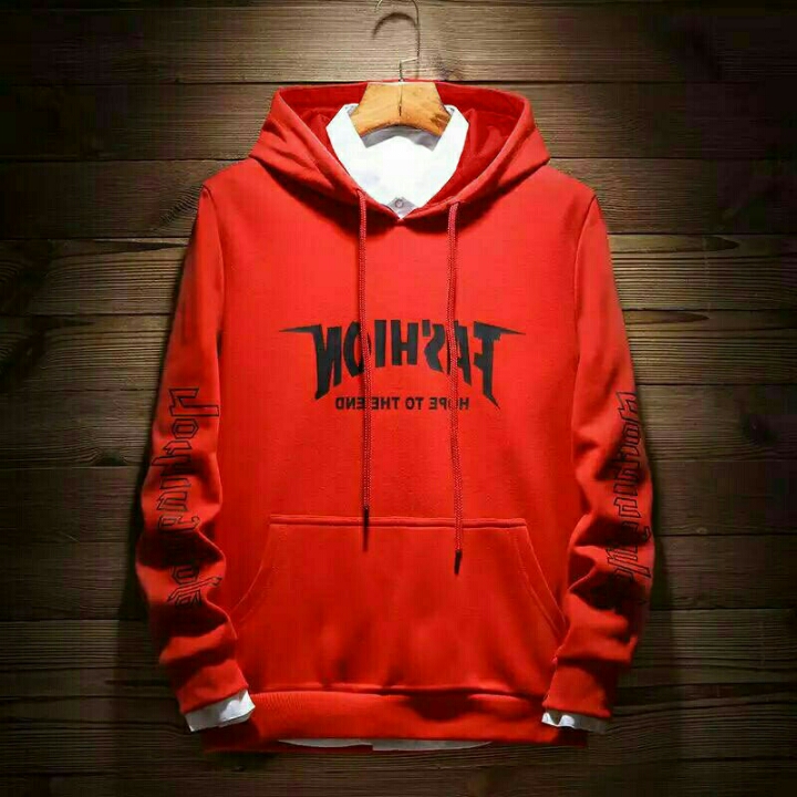 SWEATER HOODIE FASHION MERAH