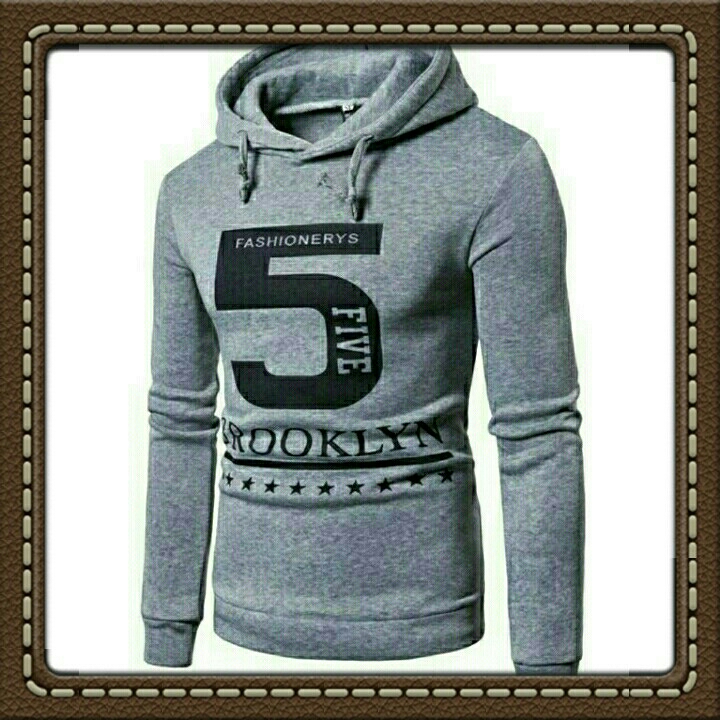 SWEATER HOODIE FIVE GREY