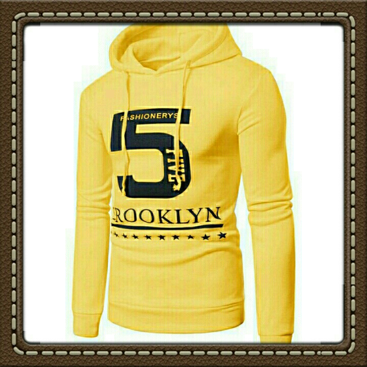 SWEATER HOODIE FIVE MUSTARD