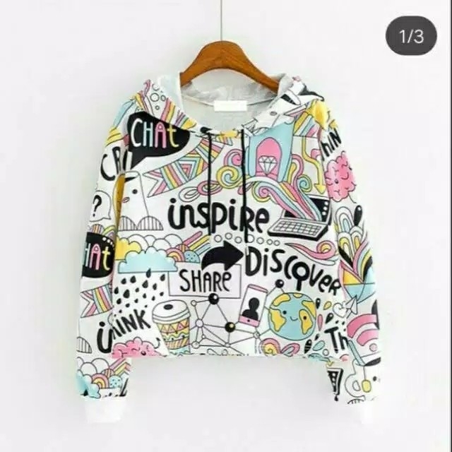 SWEATER HOODIE HIP HOP  Bahan babyterry fit to L