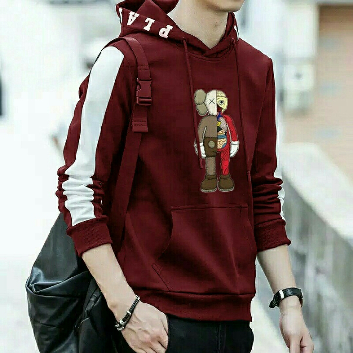 SWEATER HOODIE NIQLO MAROON