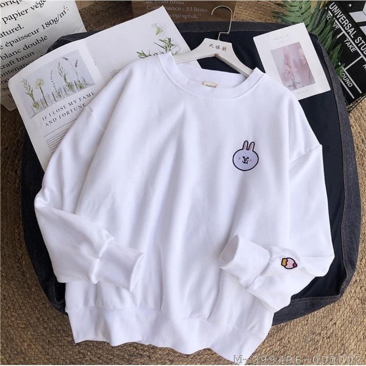 SWEATER WANITA CREWNECK BT12 BTS FLEECE VJAG-222VariasiMOKKA PUTIH 3