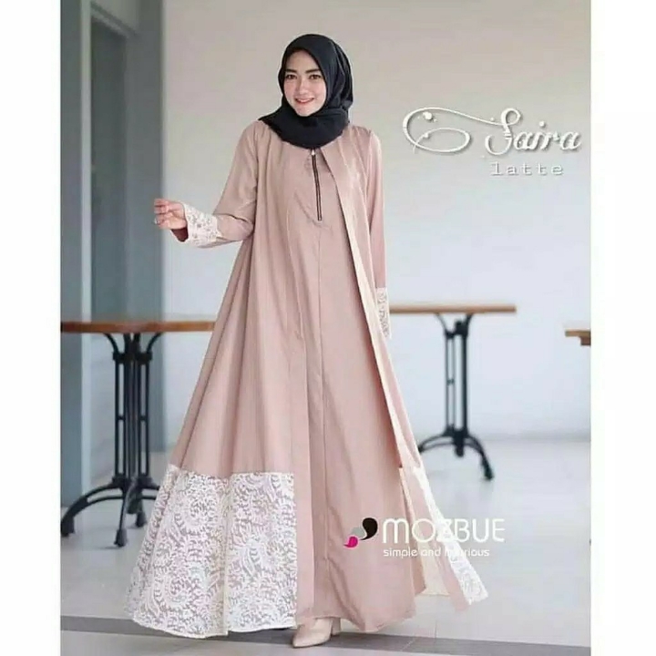 Saira Abaya Brukat  Baju Gamis Busui  Dress Maxi Muslim