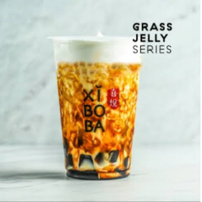 Salted Caramel Grass Jelly Fresh Milk