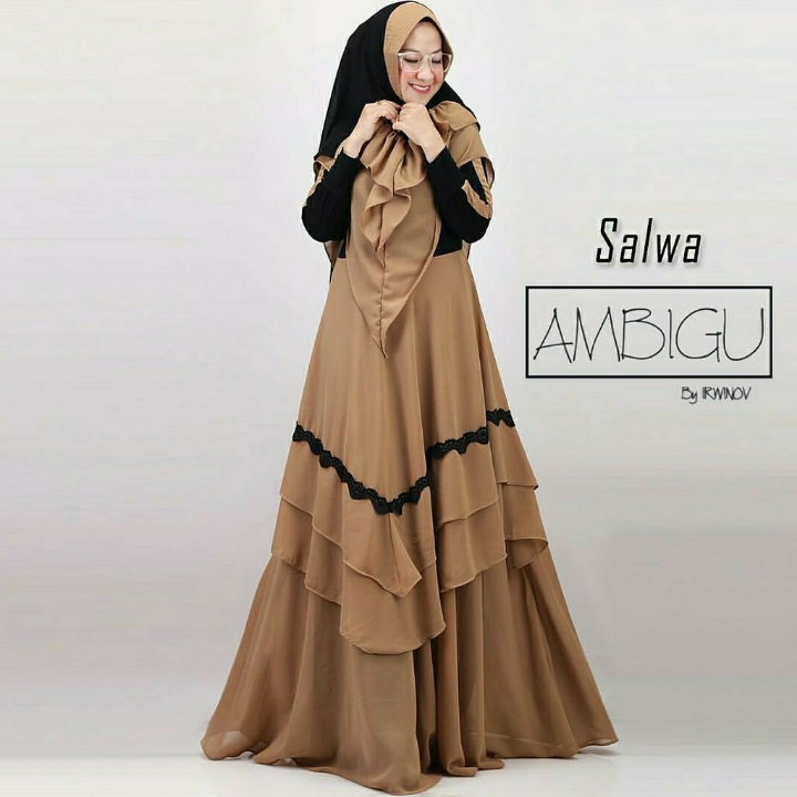 Salwa Gamis Syari Set Khimar - Wolfis Busui Zippy