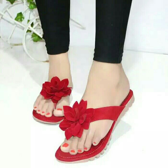 Sandal Bunga Red