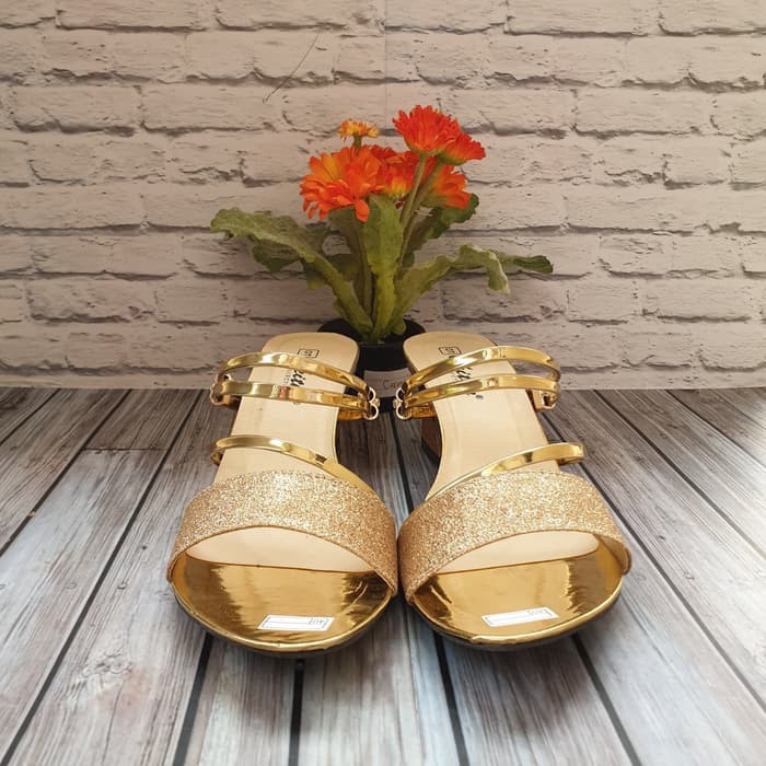 Sandal Hak Tahu Wanita Gliter SDH185 3