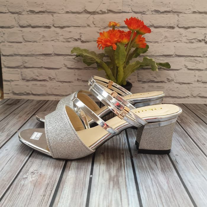 Sandal Hak Tahu Wanita Gliter SDH185 4