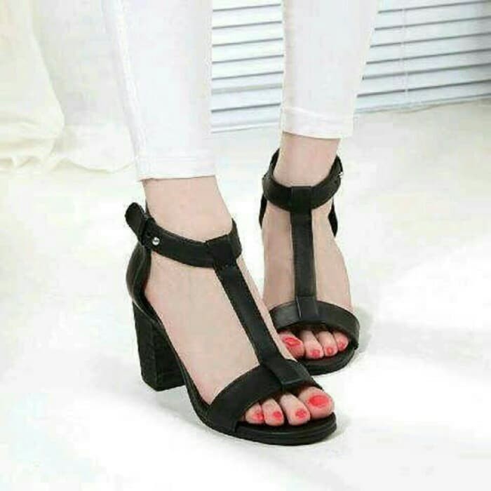 Sandal High Heels Hak Tahu Hitam