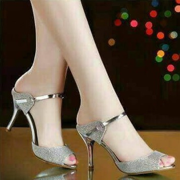 Sandal High Heels Wanita Gold 2