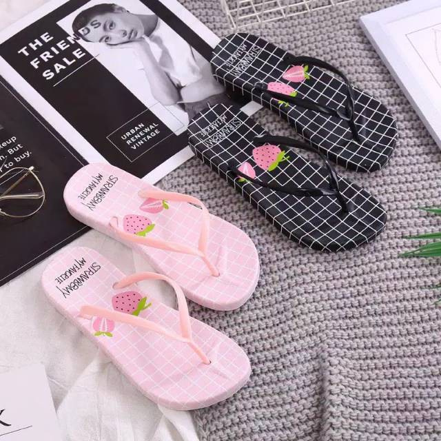 Sandal Jepit Wanita Motif Stowbery 2