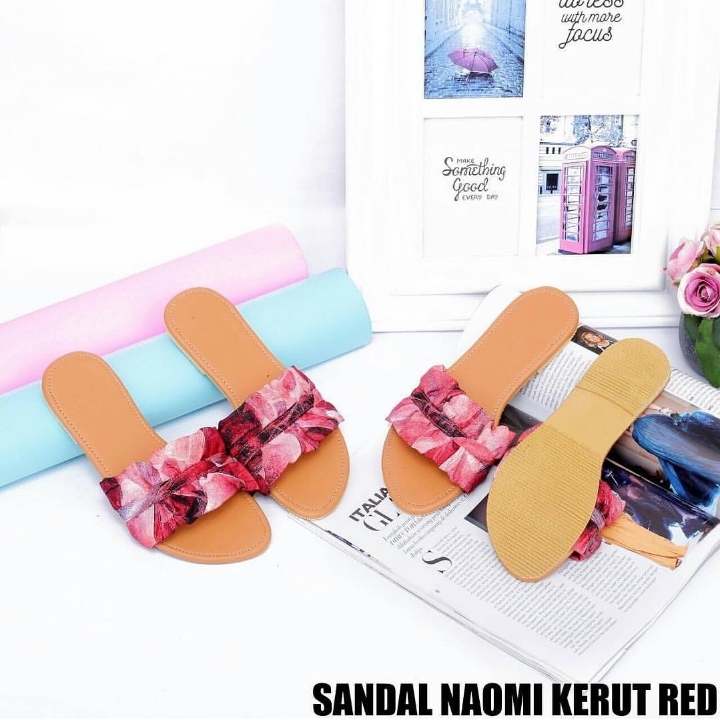 Sandal Naomi Kerut Red